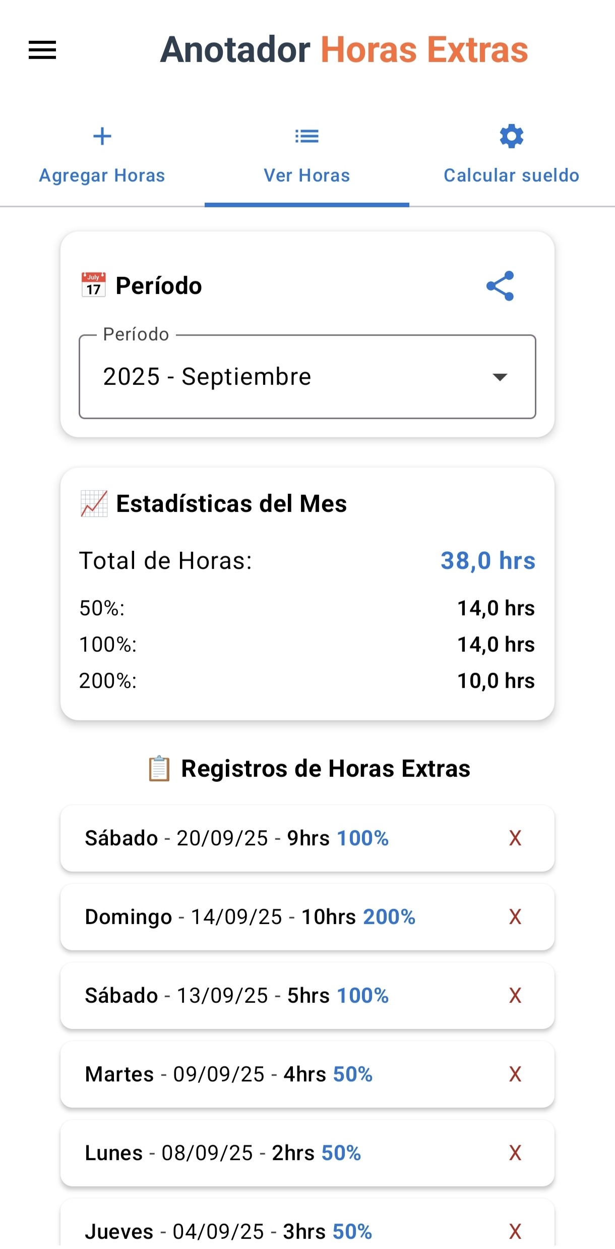 Anotador Horas Extras captura 1